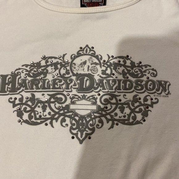 white Harley Davidson graphic tee - Picture 4 of 5